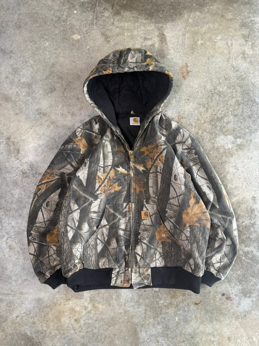 (XL) Vintage Carhartt Camo Hooded Jacket