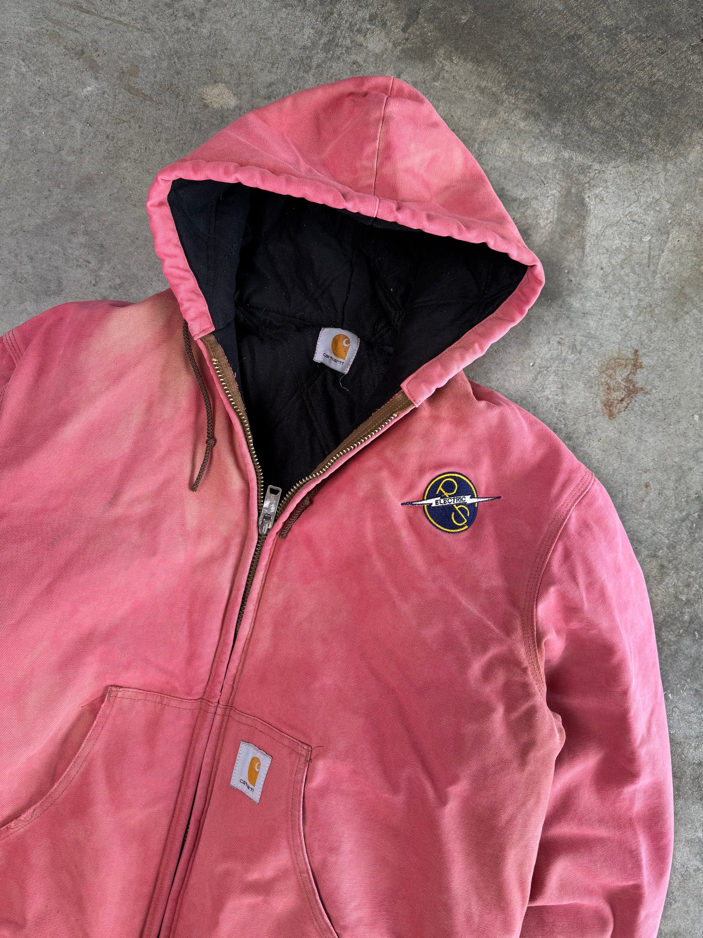 (XL) Vintage Pink Carhartt Hooded Jacket