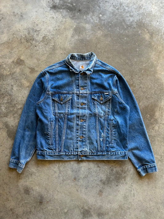 (L) Vintage Carhartt Denim Button-Up Jacket