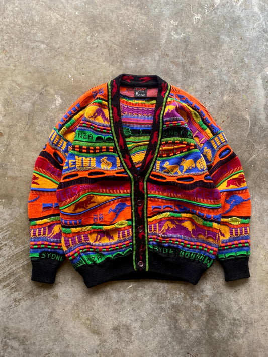 (L) Vintage Coogi-Like Cardigan