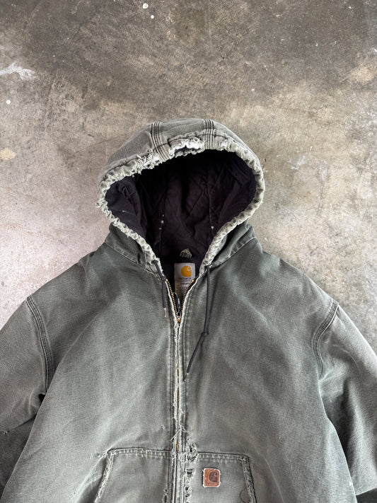 (XXL) Vintage Carhartt Thrashed Hooded Jacket