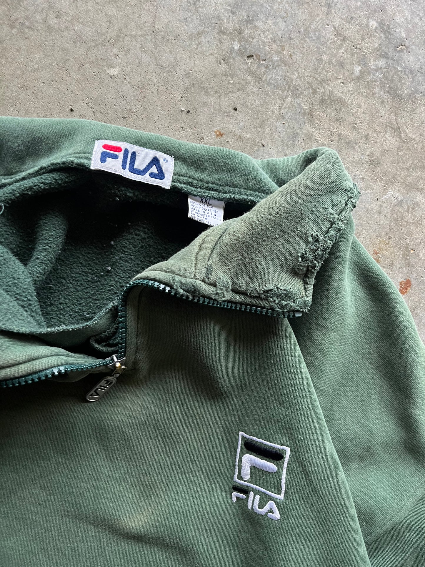 (XXL) Green Fila Quarter Zip