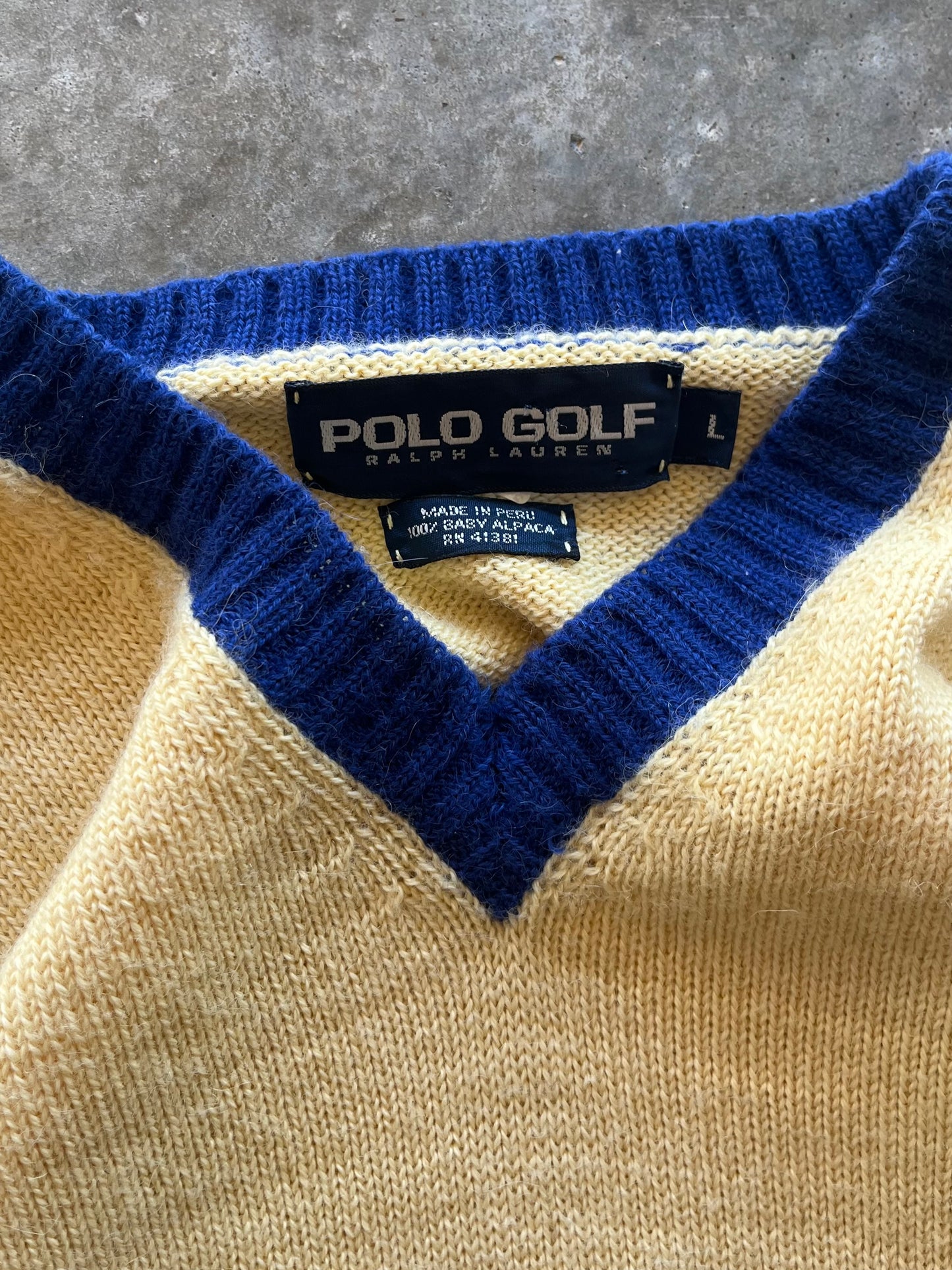 (L) Vintage Polo Golf Knit Sweater