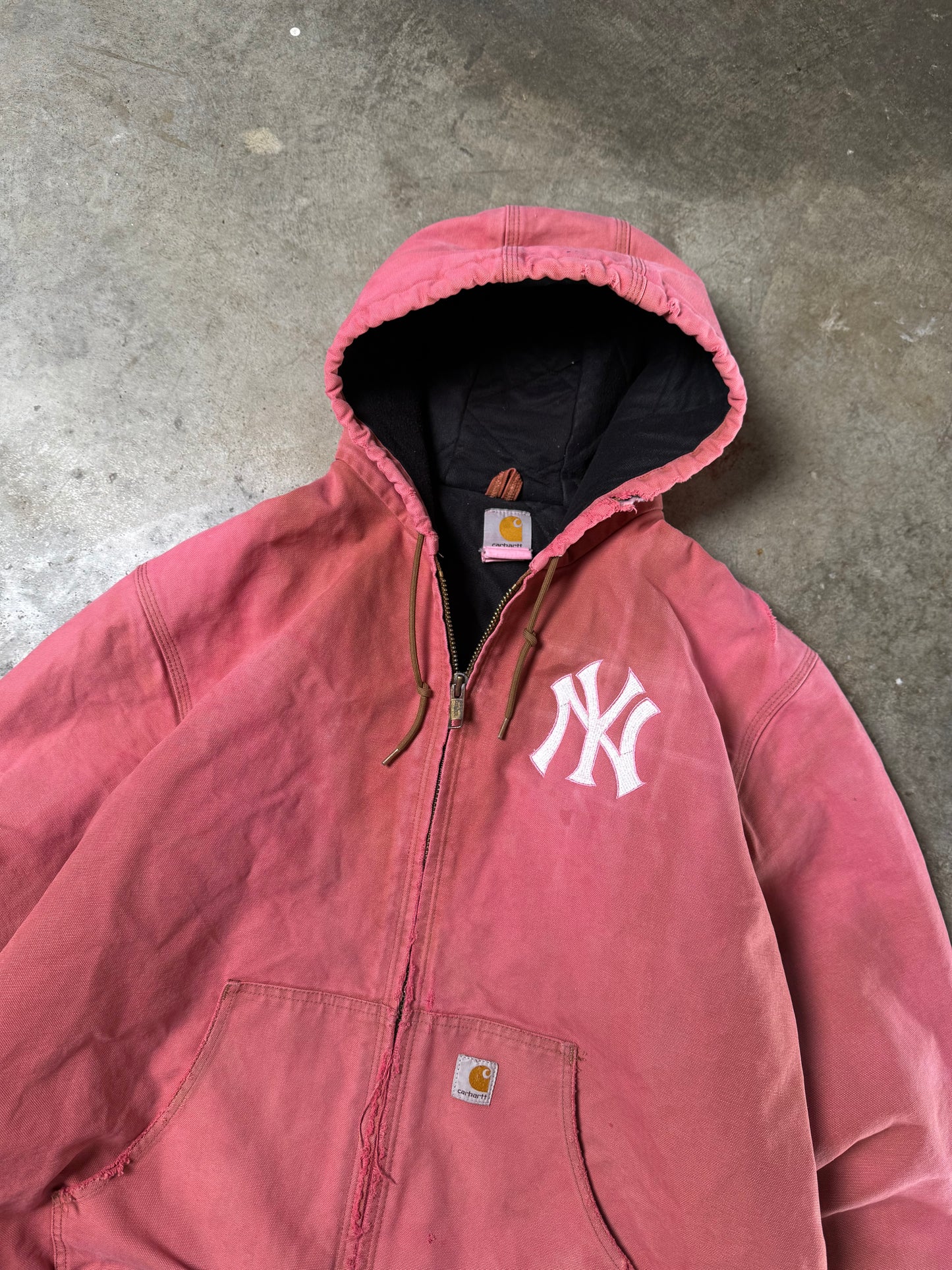 (XL) Vintage Pink Carhartt Hooded Jacket