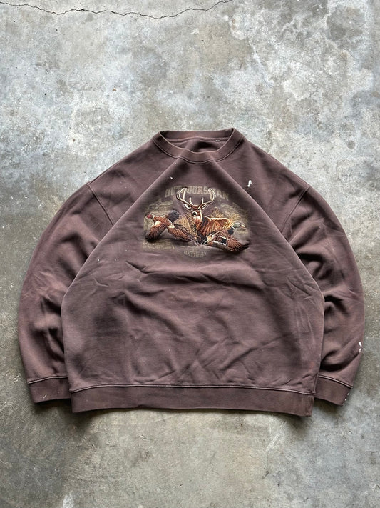 (XXL) Vintage Outdoorsman Deer Sweatshirt