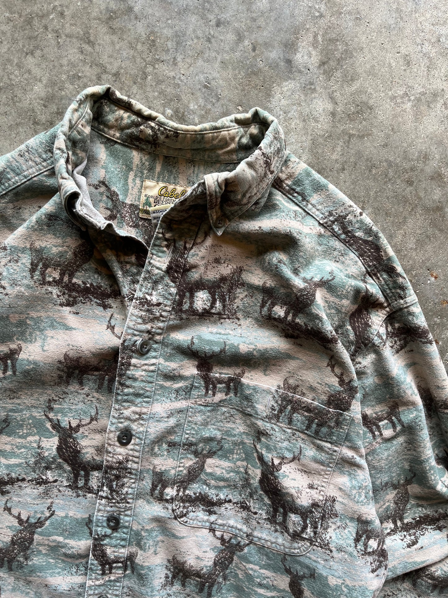 (M) Cabela's Deer Button Up