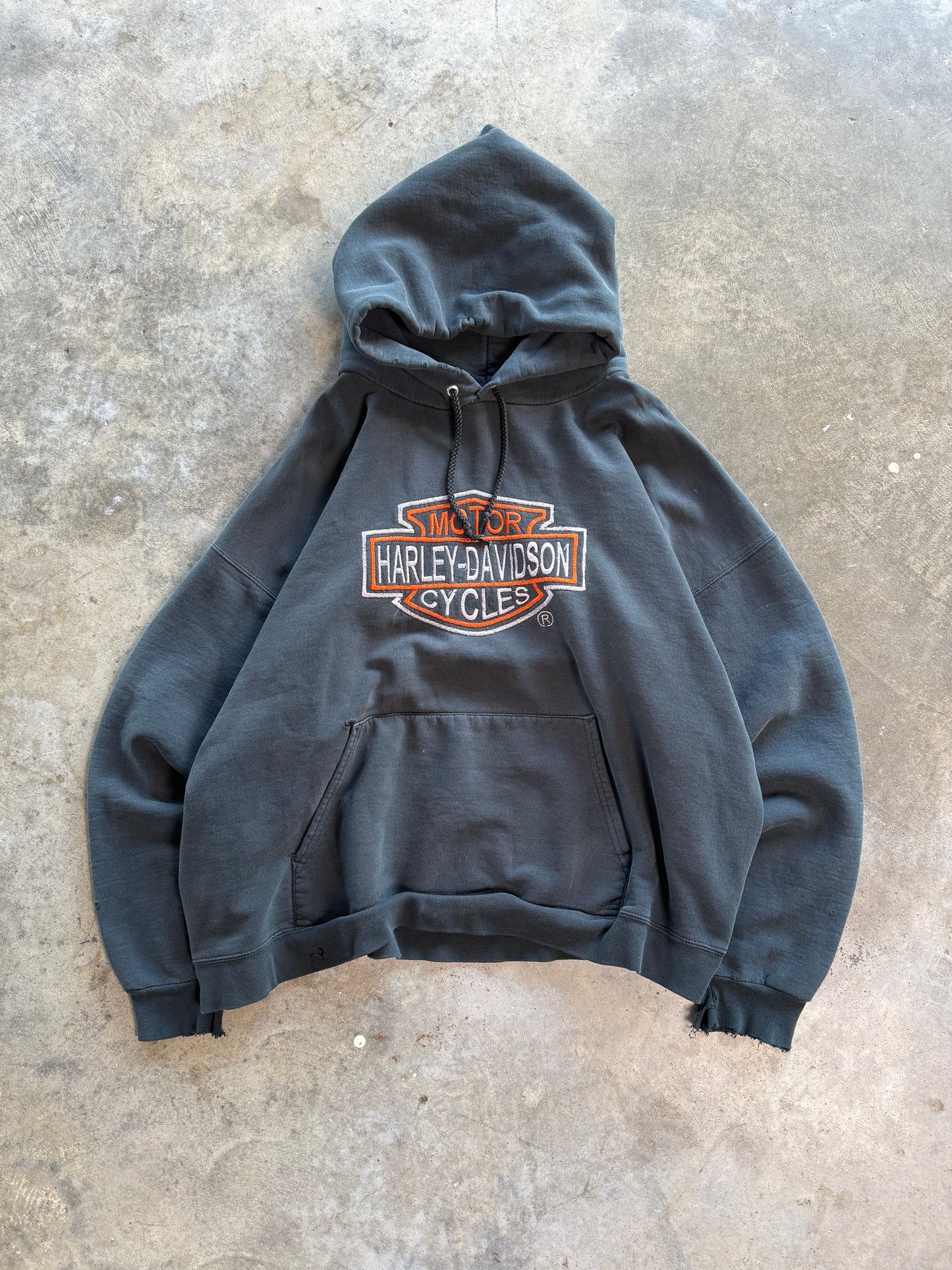 (L) Vintage Harley Logo Hoodie