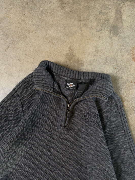 (L) 00s Harley Davidson Quarter-Zip