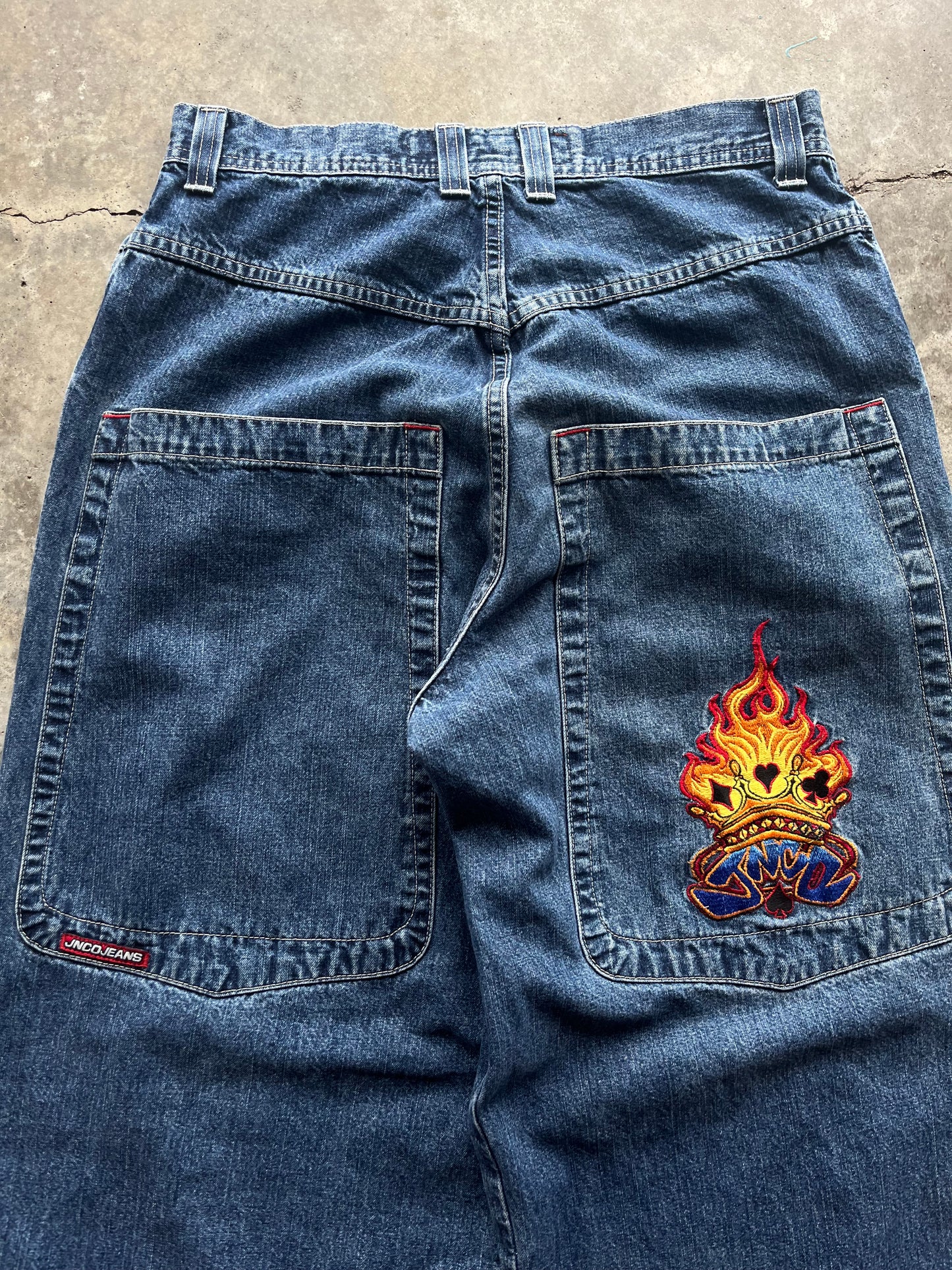 (34 x 32) JNCO Flame Jeans