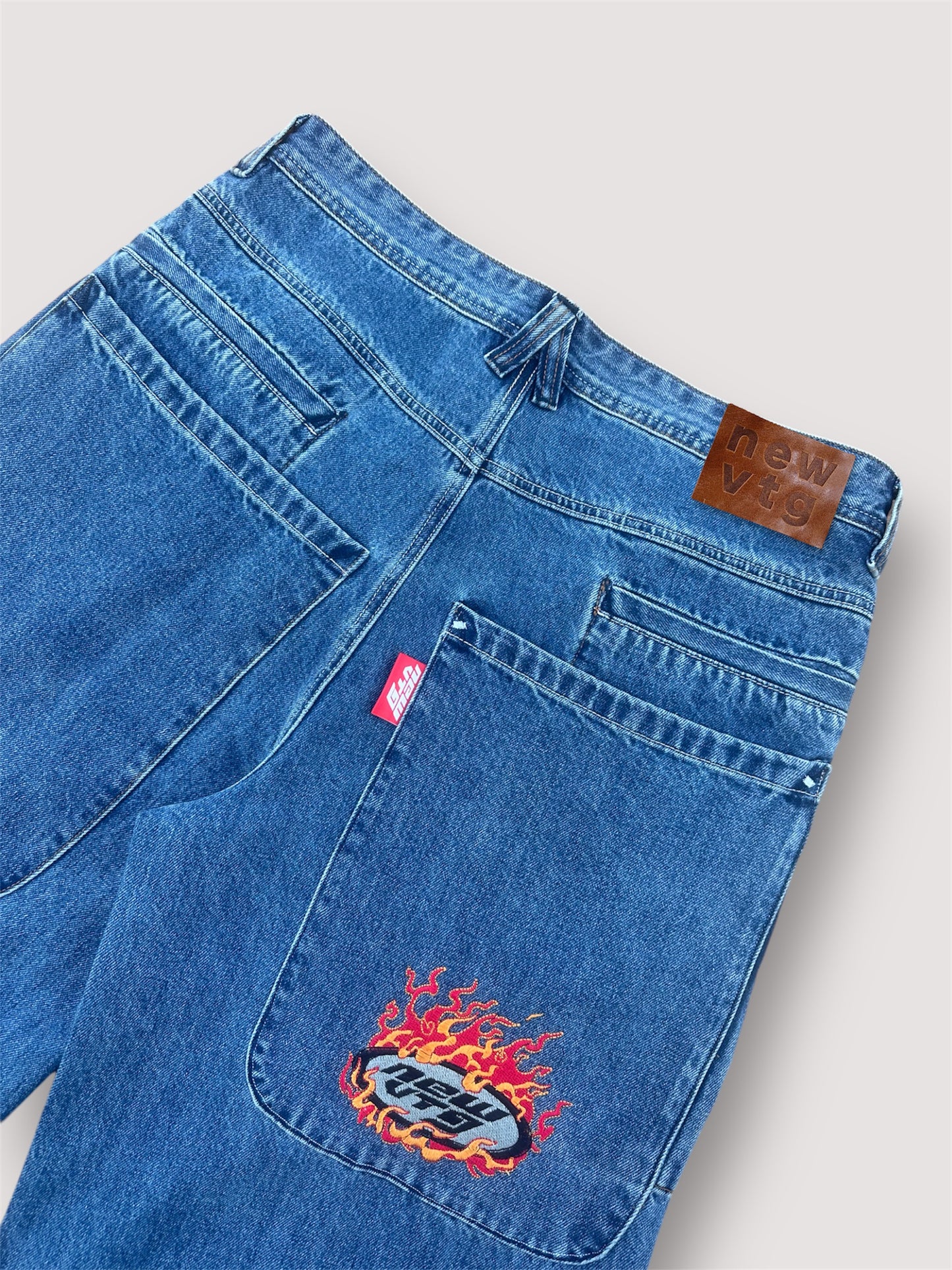 001 Wide-Leg Denim Flames