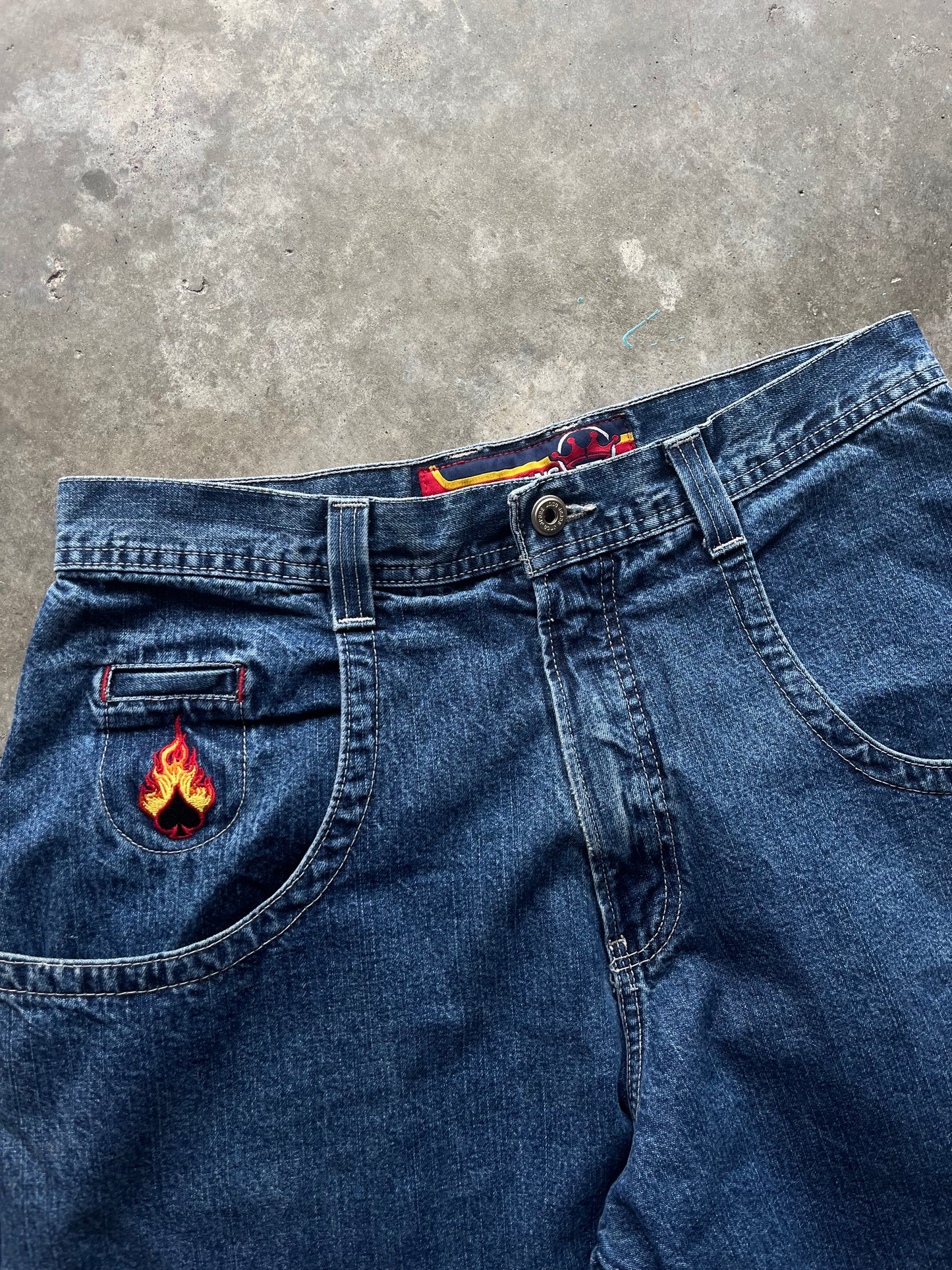 (34 x 32) JNCO Flame Jeans