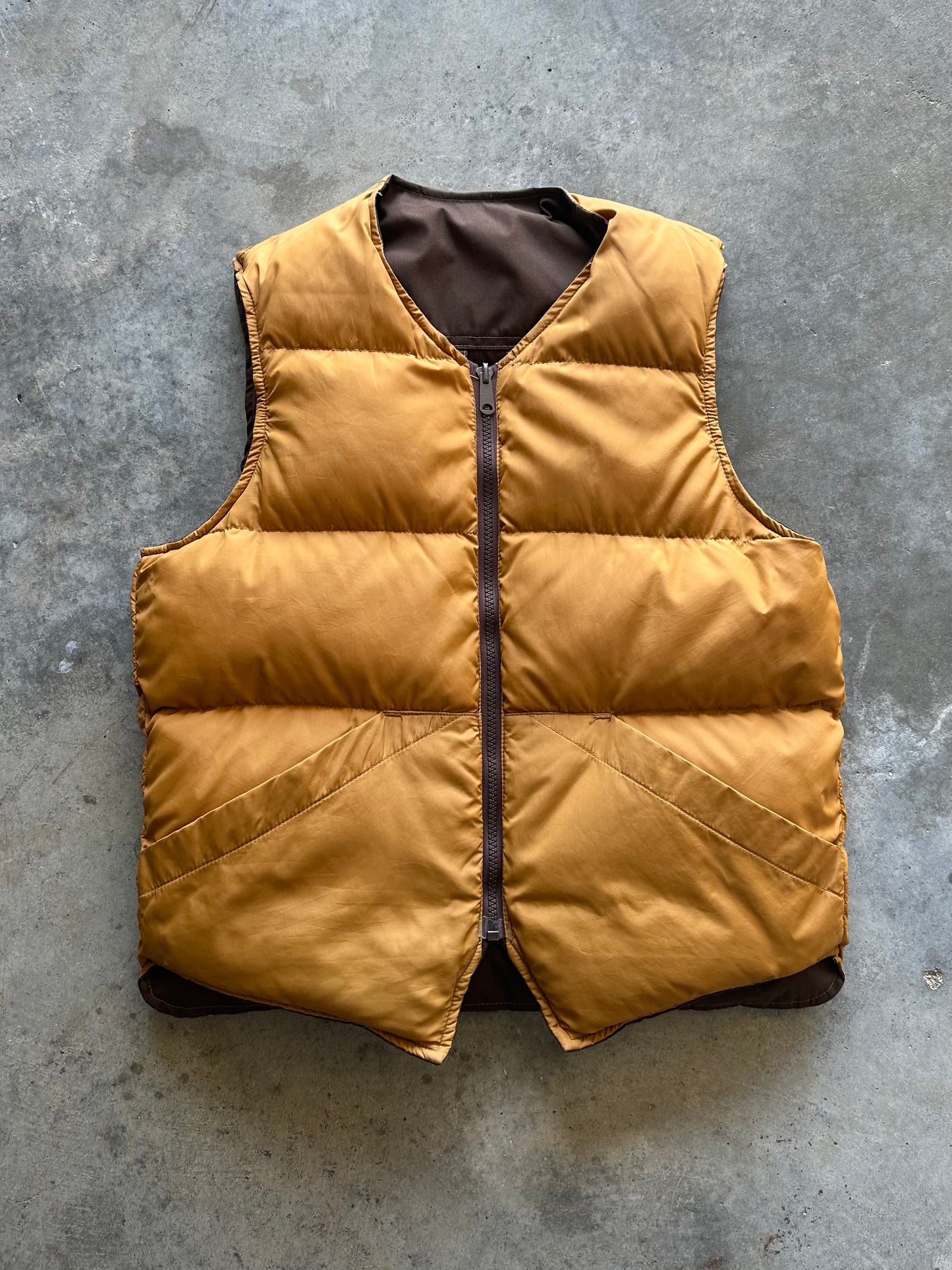 (S) Vintage Reversible Puffer Vest