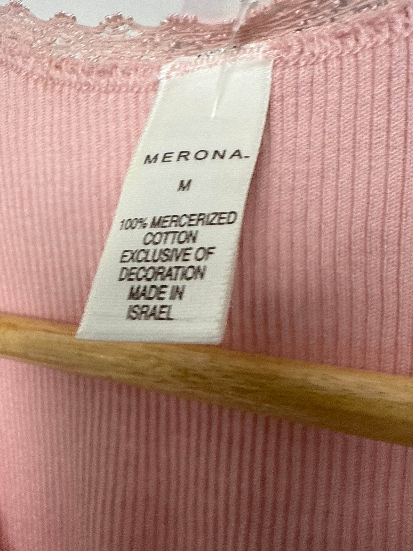 (M) 00s Pink Lace Neckline Tank-Top