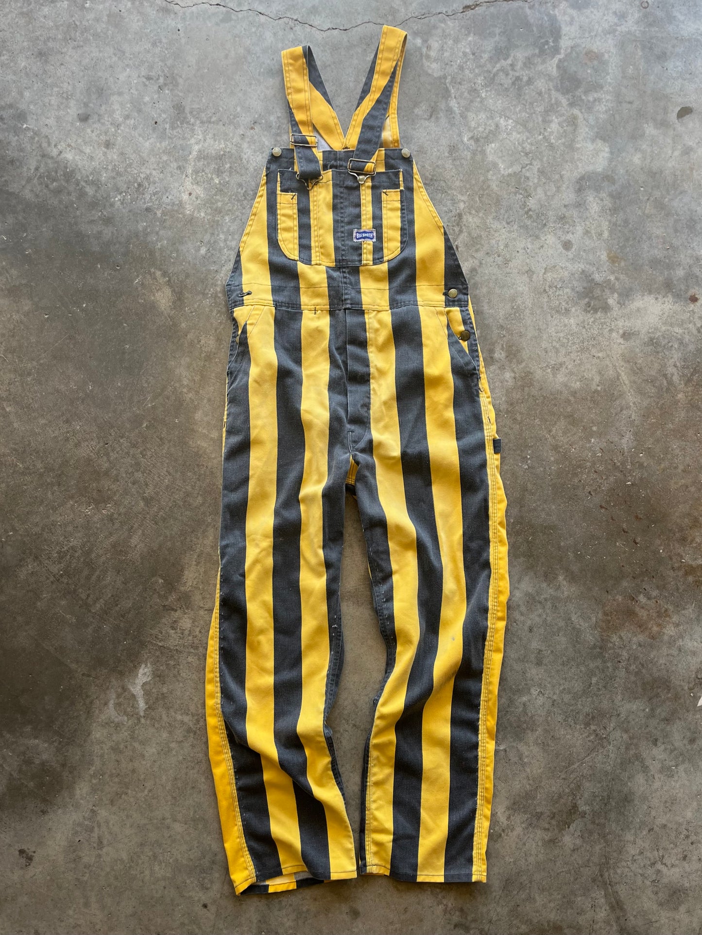 (L) Vintage Striped Overalls