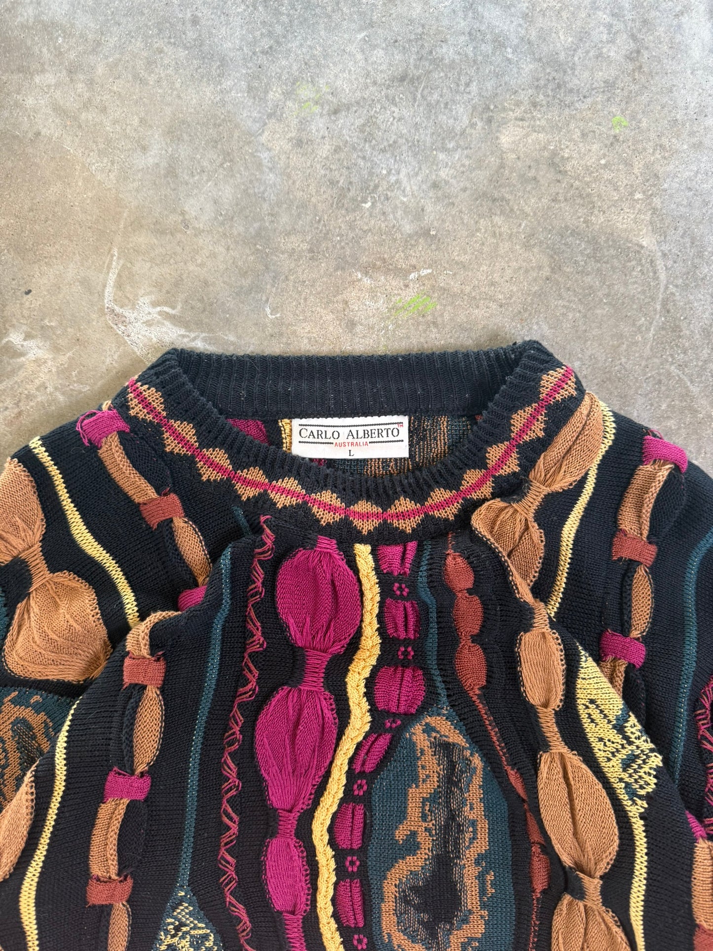 (L) Vintage Coogi-Like Sweater