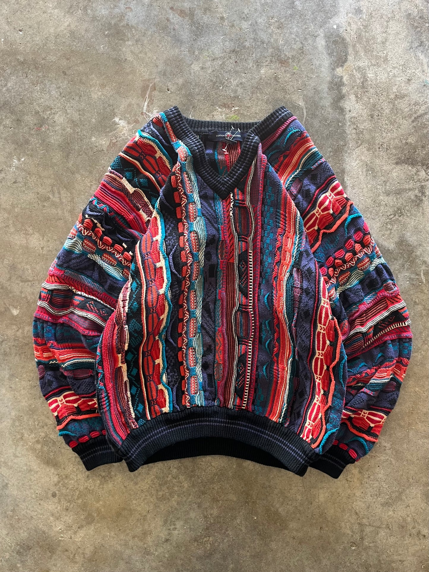 (L) Vintage Cotton Traders Coogi-Like Sweater