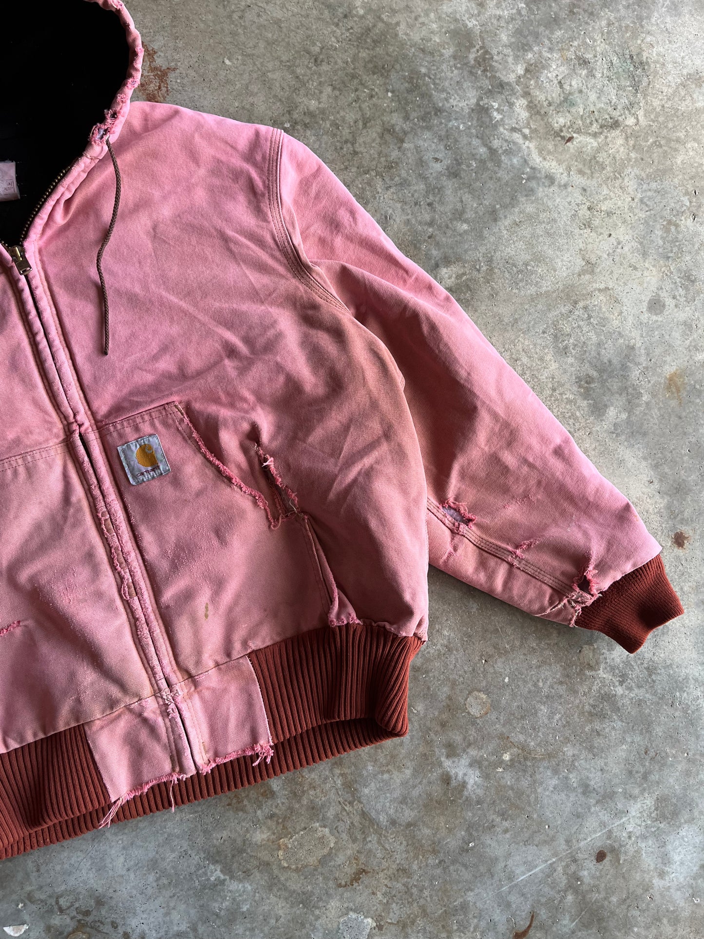 (XL) Faded Pink Carhartt Hooded Jacket