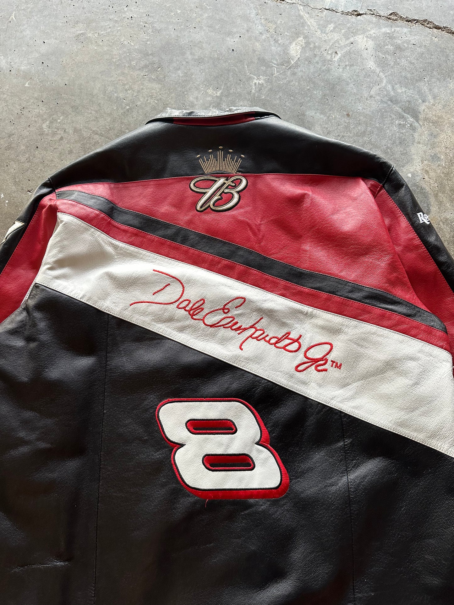 (L) Vintage Budweiser Racing Leather Jacket