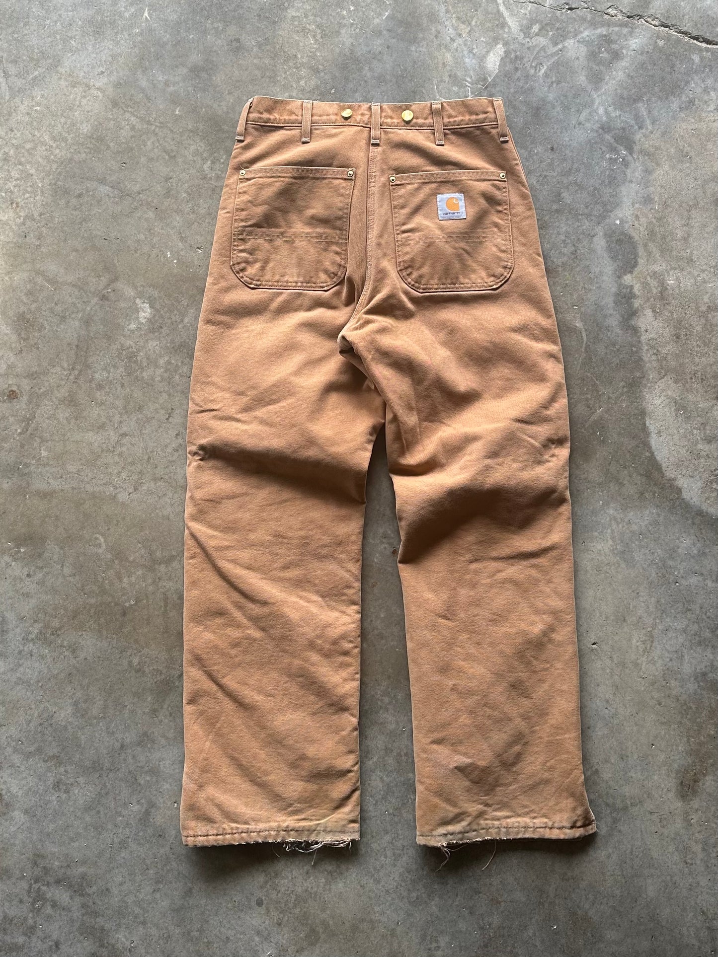 (32 x 32) Brown Carhartt Red Lined Pants