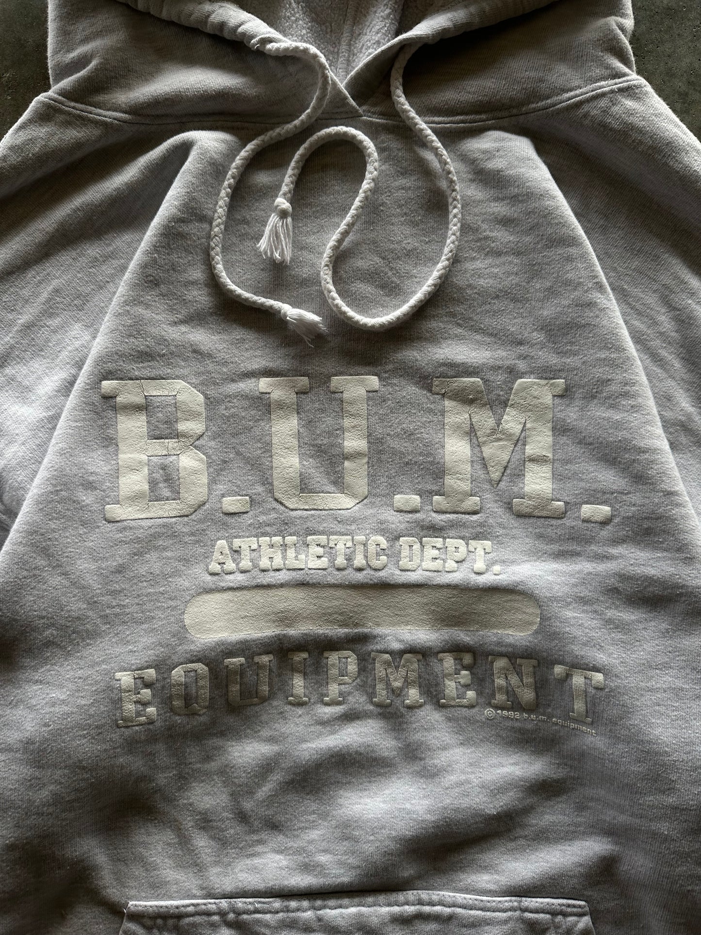 (L) 1992 Grey BUM Equipment Hoodie