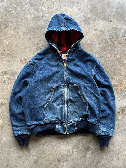 (L) Vintage Carhartt Denim Hooded Jacket