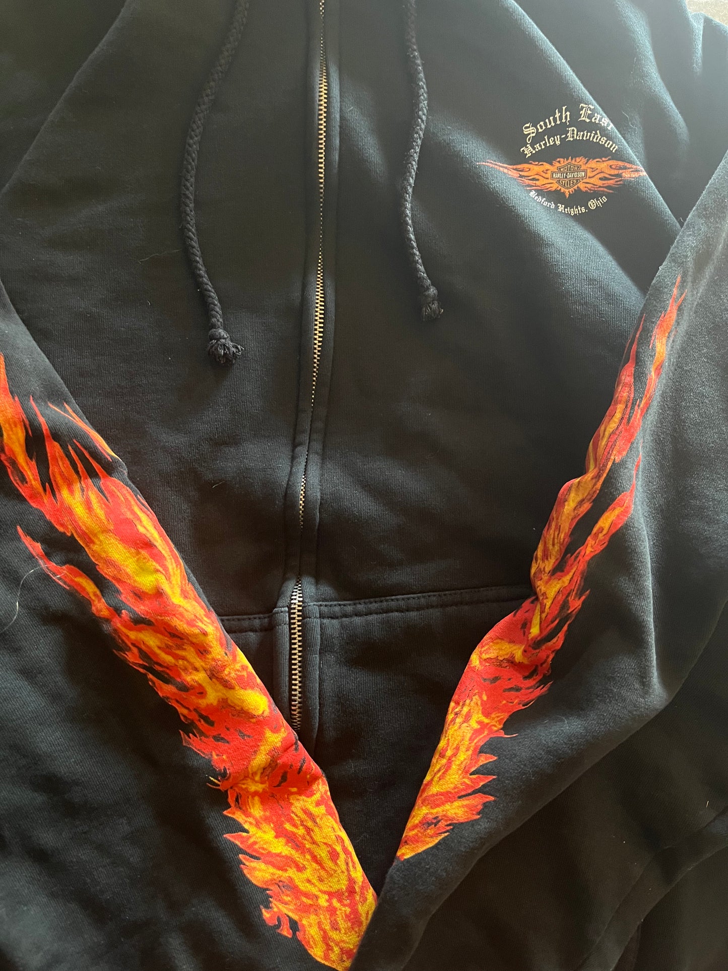 (XL) 00s Harley Davidson Flame Jacket