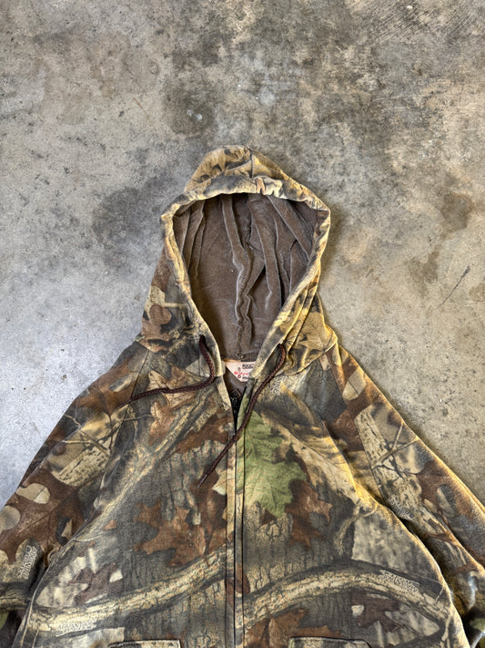(XL) 00s Camo Hooded Jacket