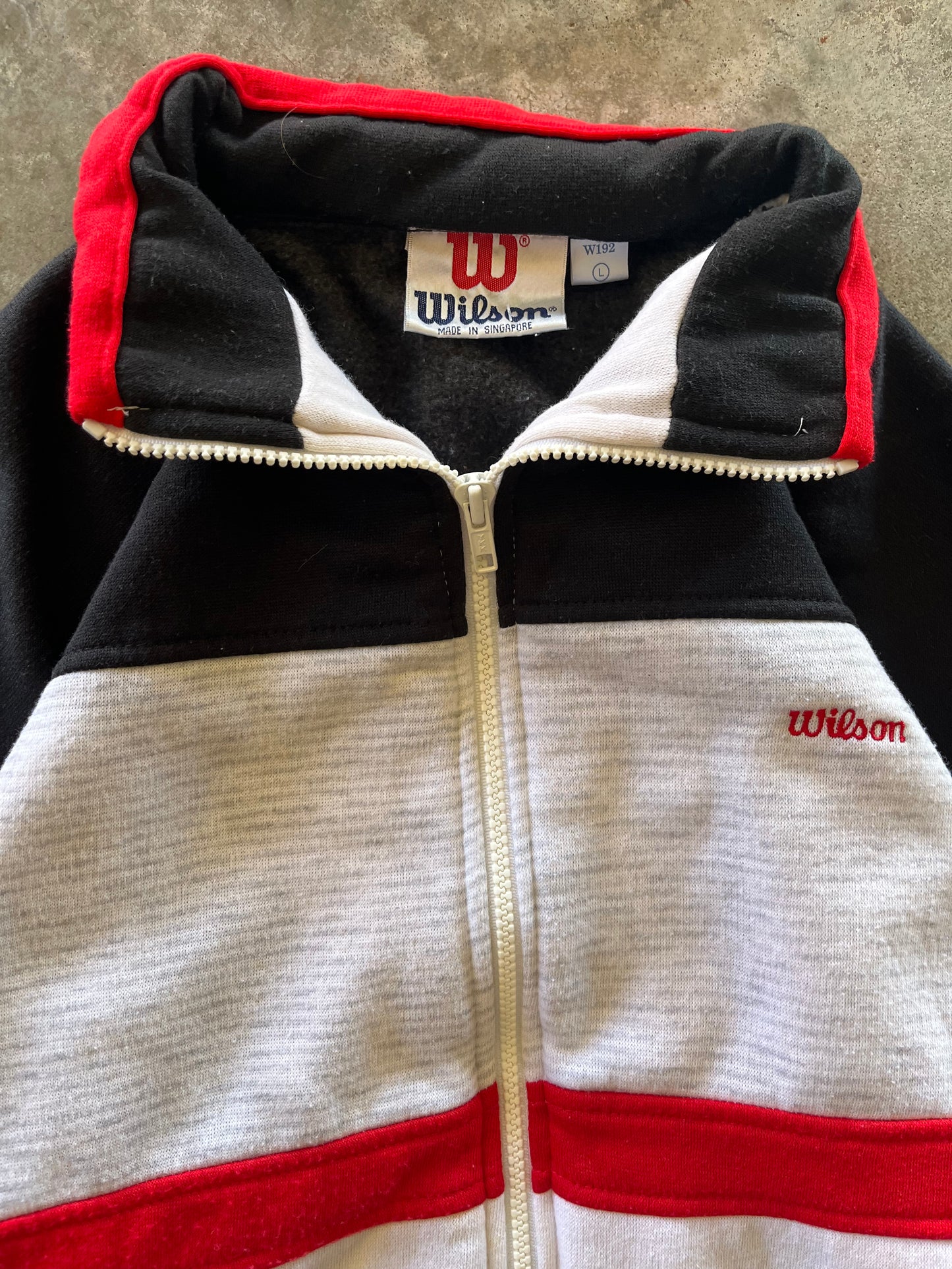 (L) Vintage Wilson Zip-Up