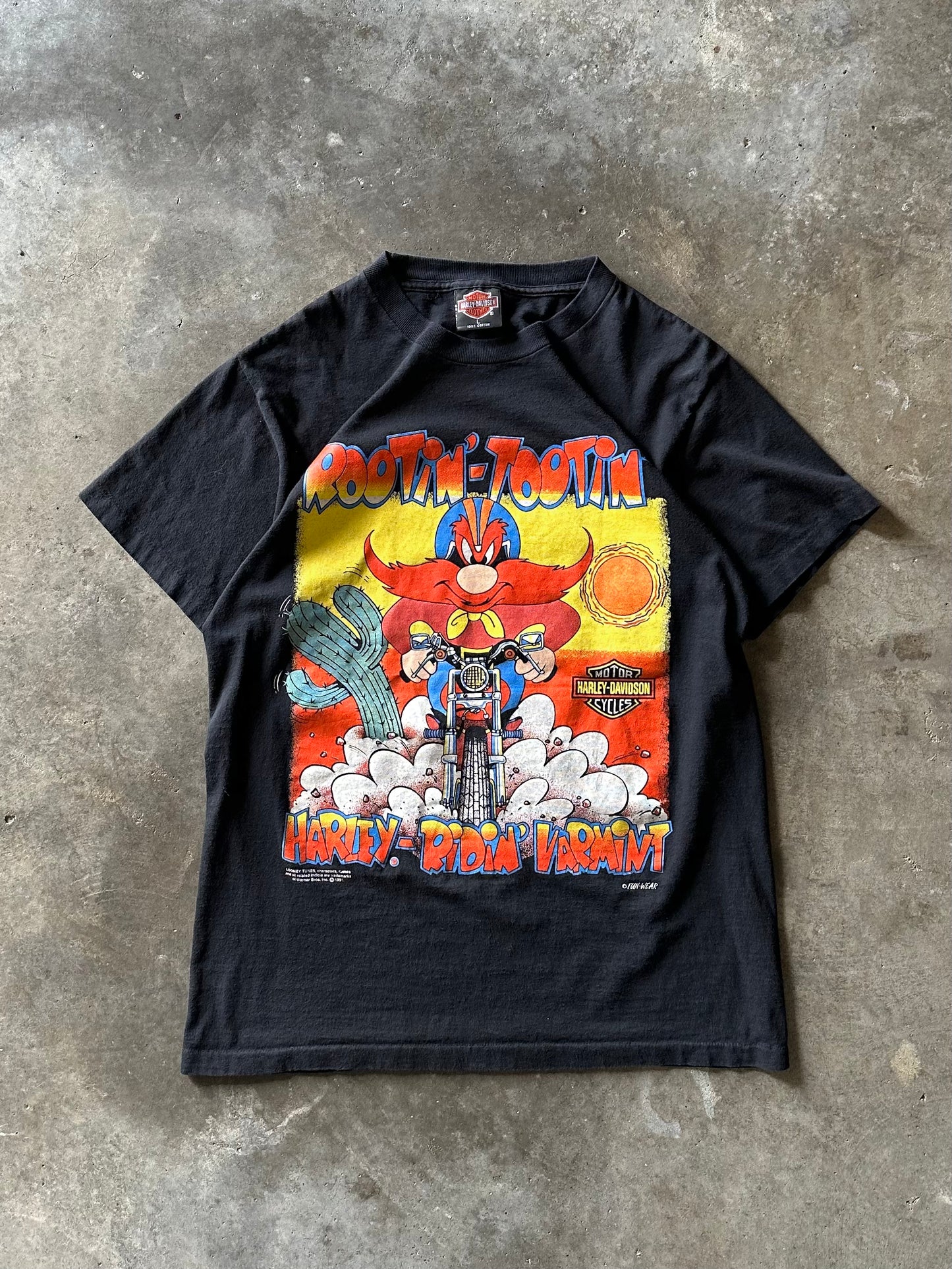 (L) 1991 Harley Davidson x Looney Tunes Tee