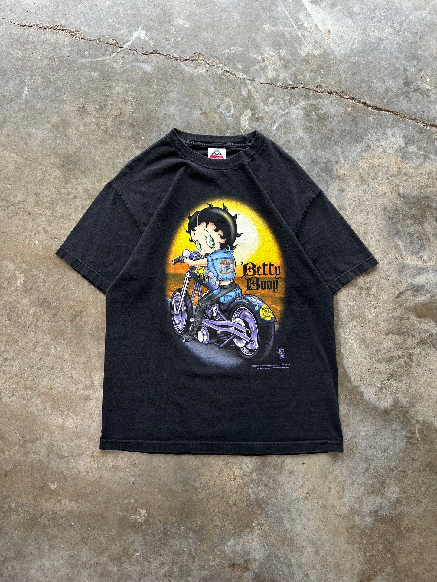 (L) 2003 Vintage Betty Boop Biker Tee
