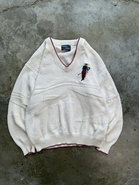 (M) Vintage Golf V-Neck Sweater