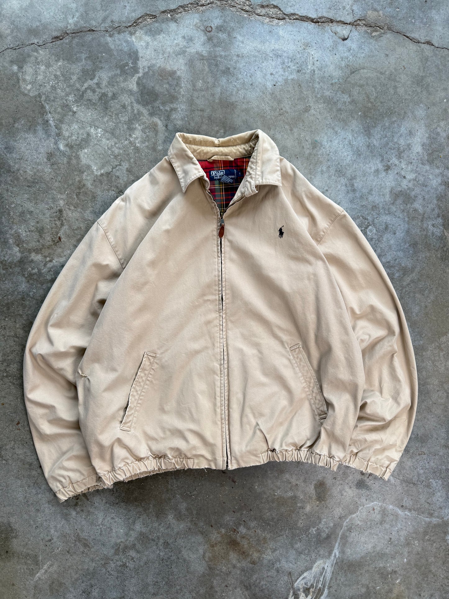 (L) Vintage Polo Canvas Zip-Up