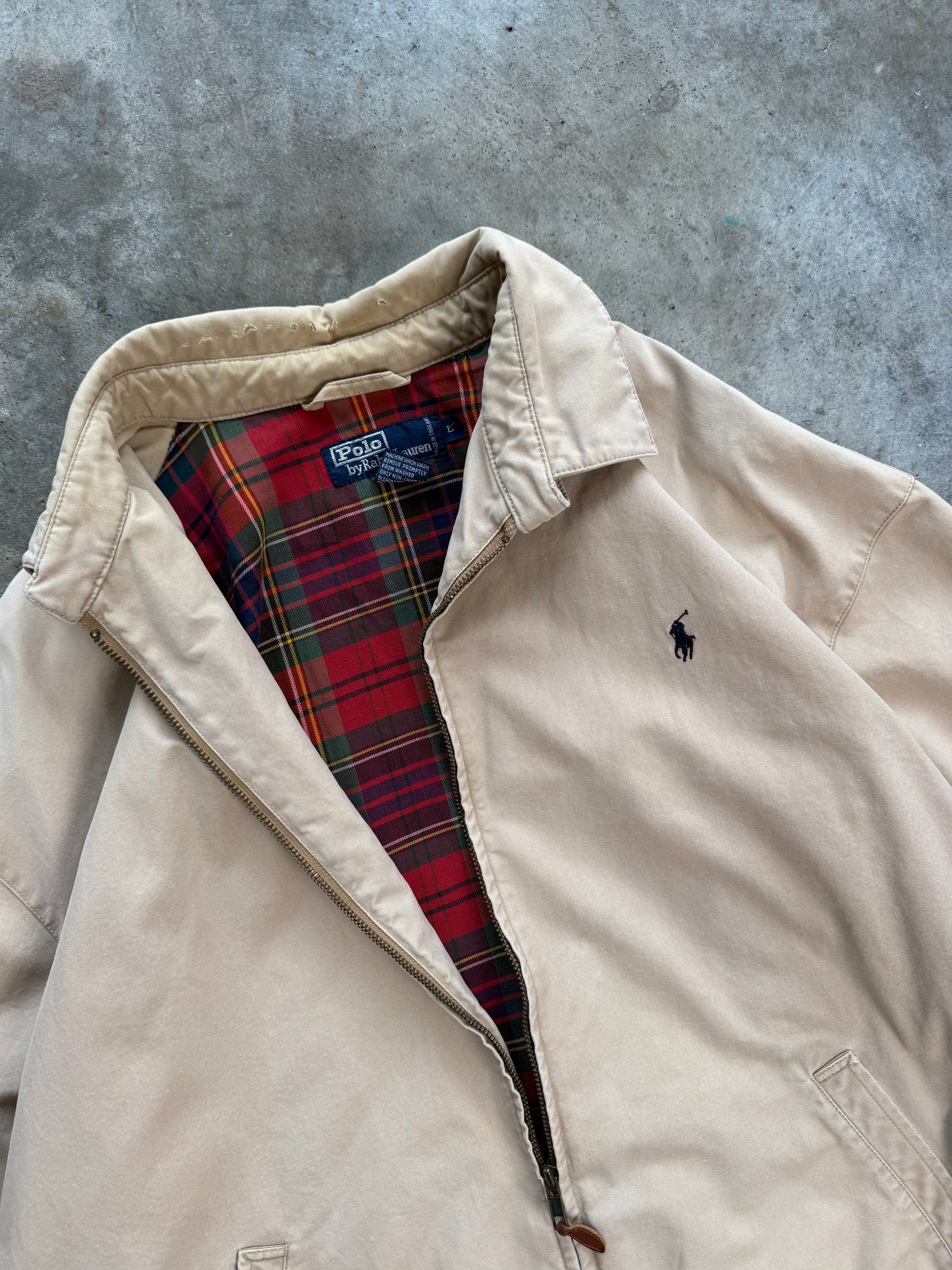 (L) Vintage Polo Canvas Zip-Up