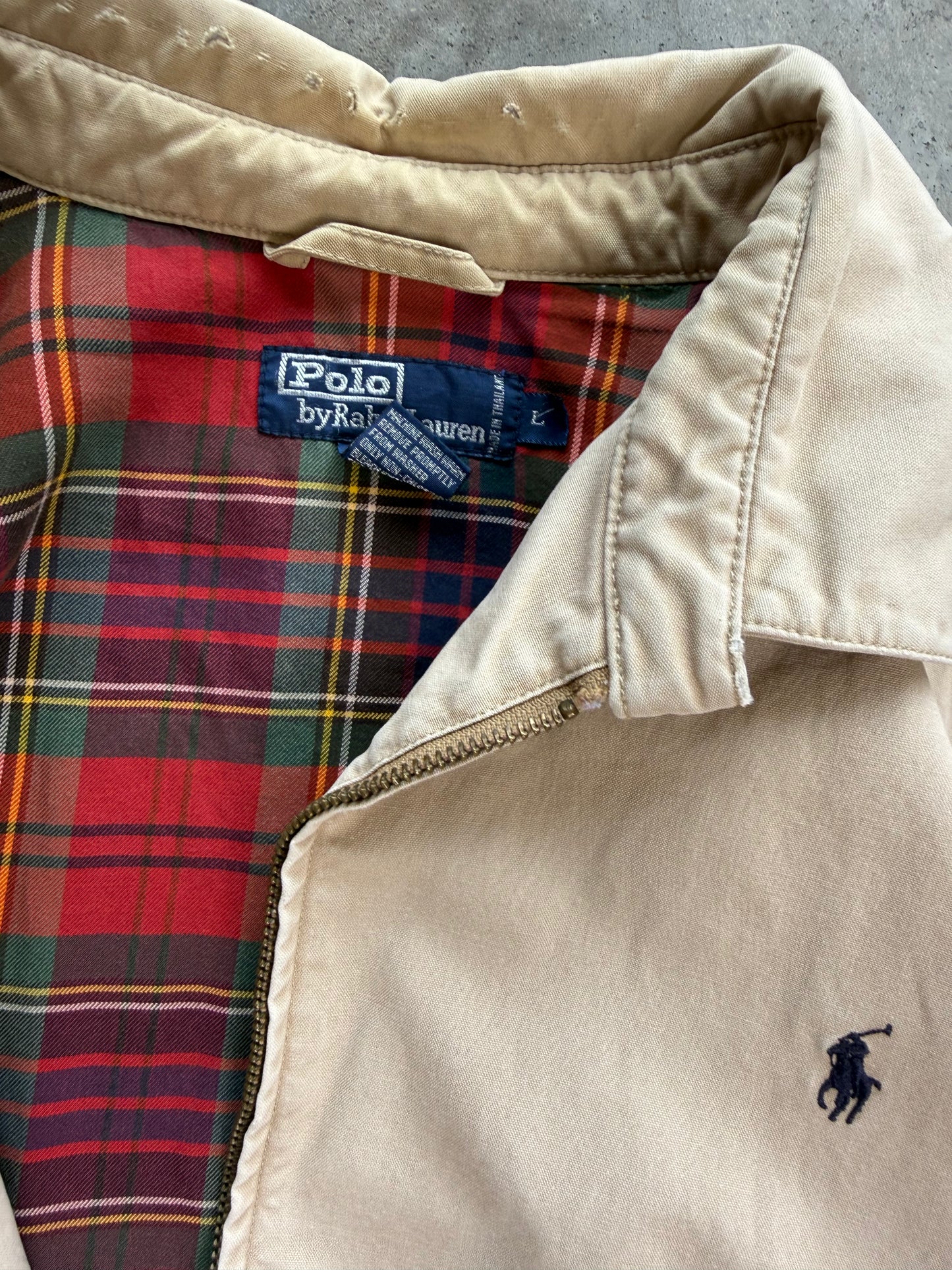 (L) Vintage Polo Canvas Zip-Up