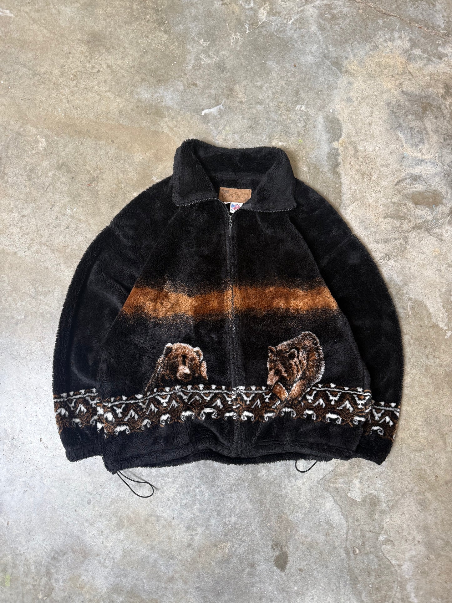 (L) Grizzly Bear Fleece Zip-Up