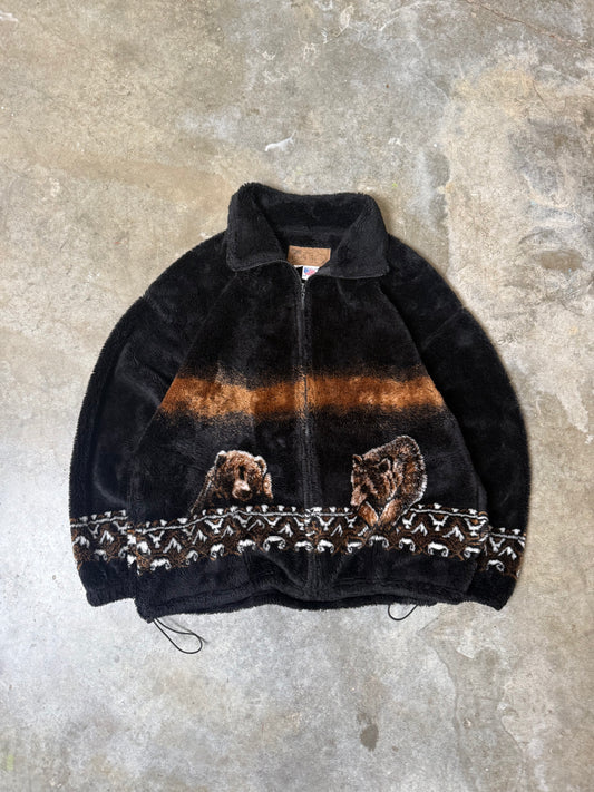 (L) Grizzly Bear Fleece Zip-Up