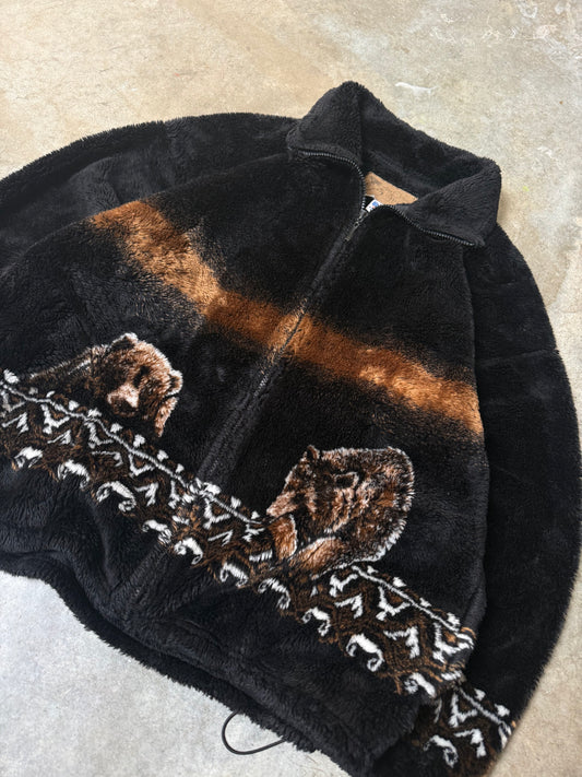 (L) Grizzly Bear Fleece Zip-Up