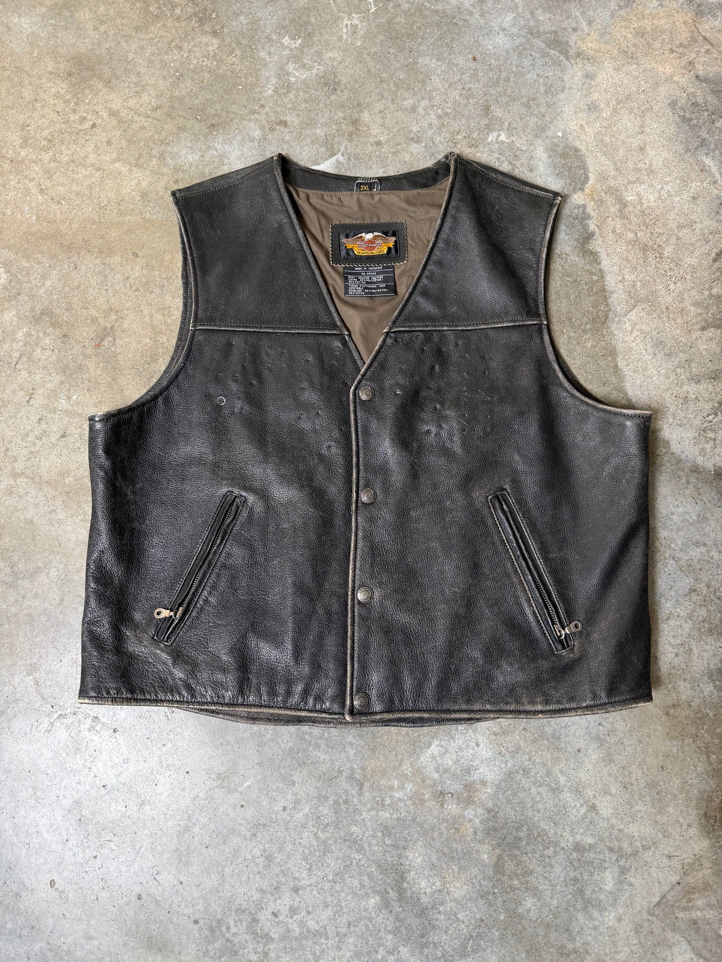 (XXL) Harley Davidson Leather Vest