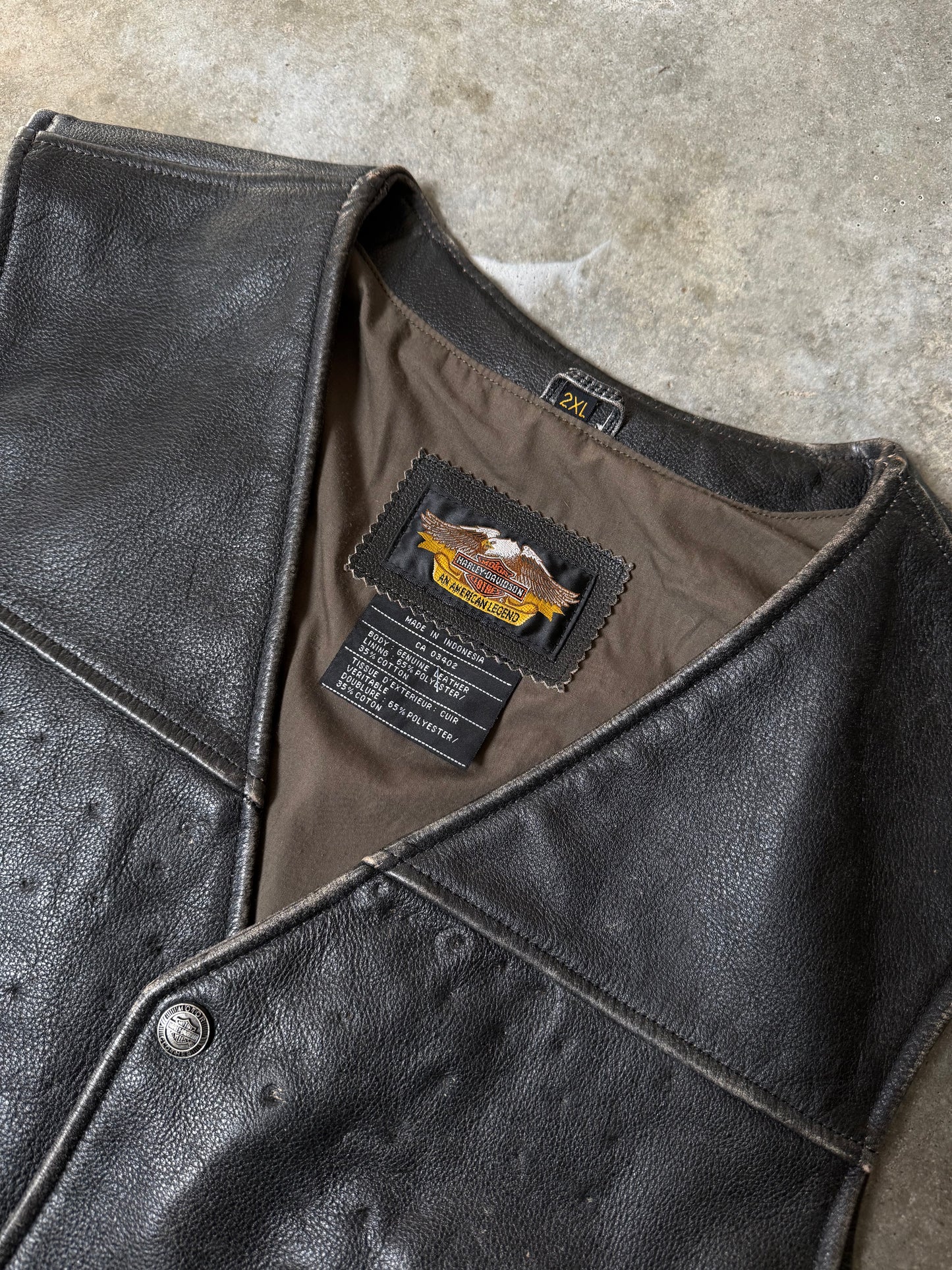 (XXL) Harley Davidson Leather Vest