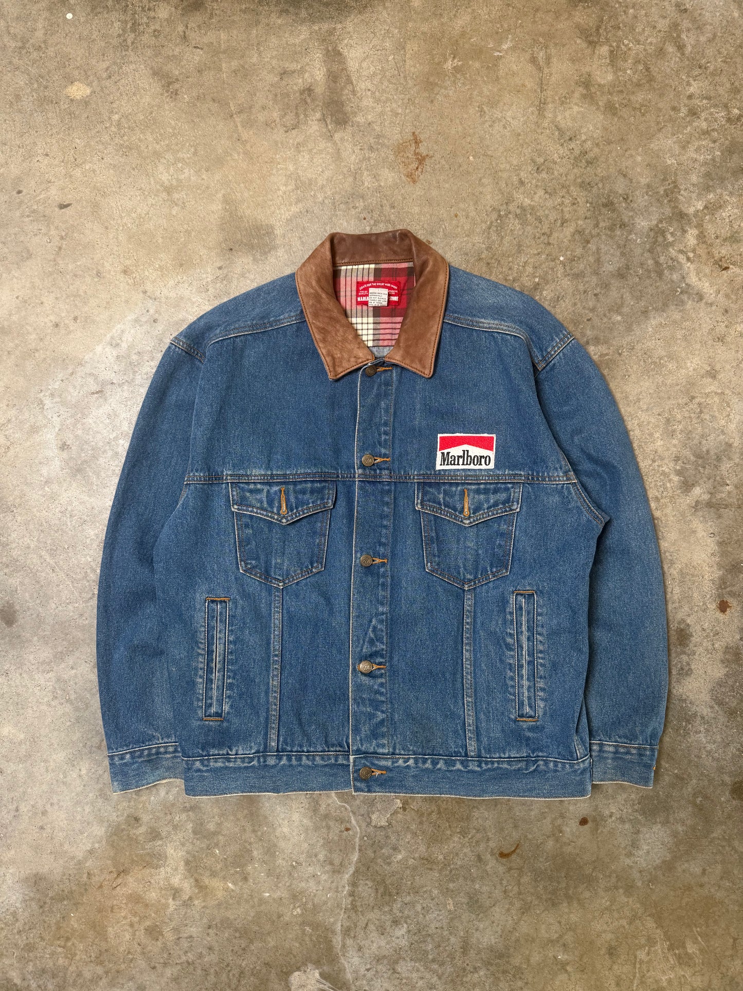 (L) Vintage Marlboro Denim Jacket