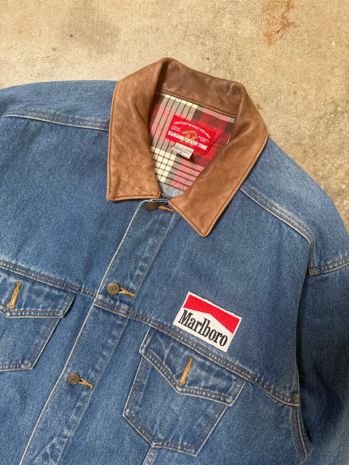 (L) Vintage Marlboro Denim Jacket