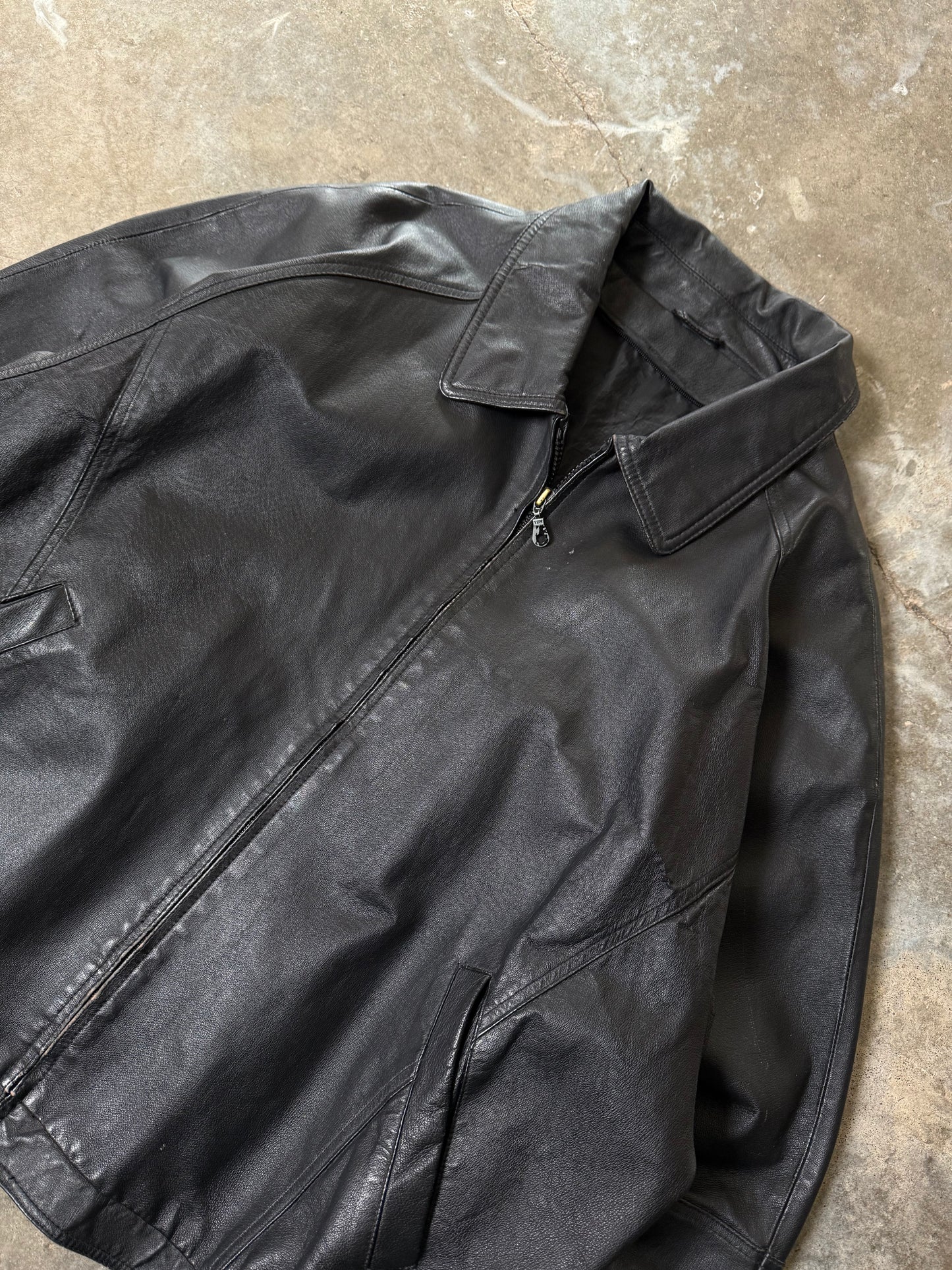 (XL) Vintage Leather Jacket