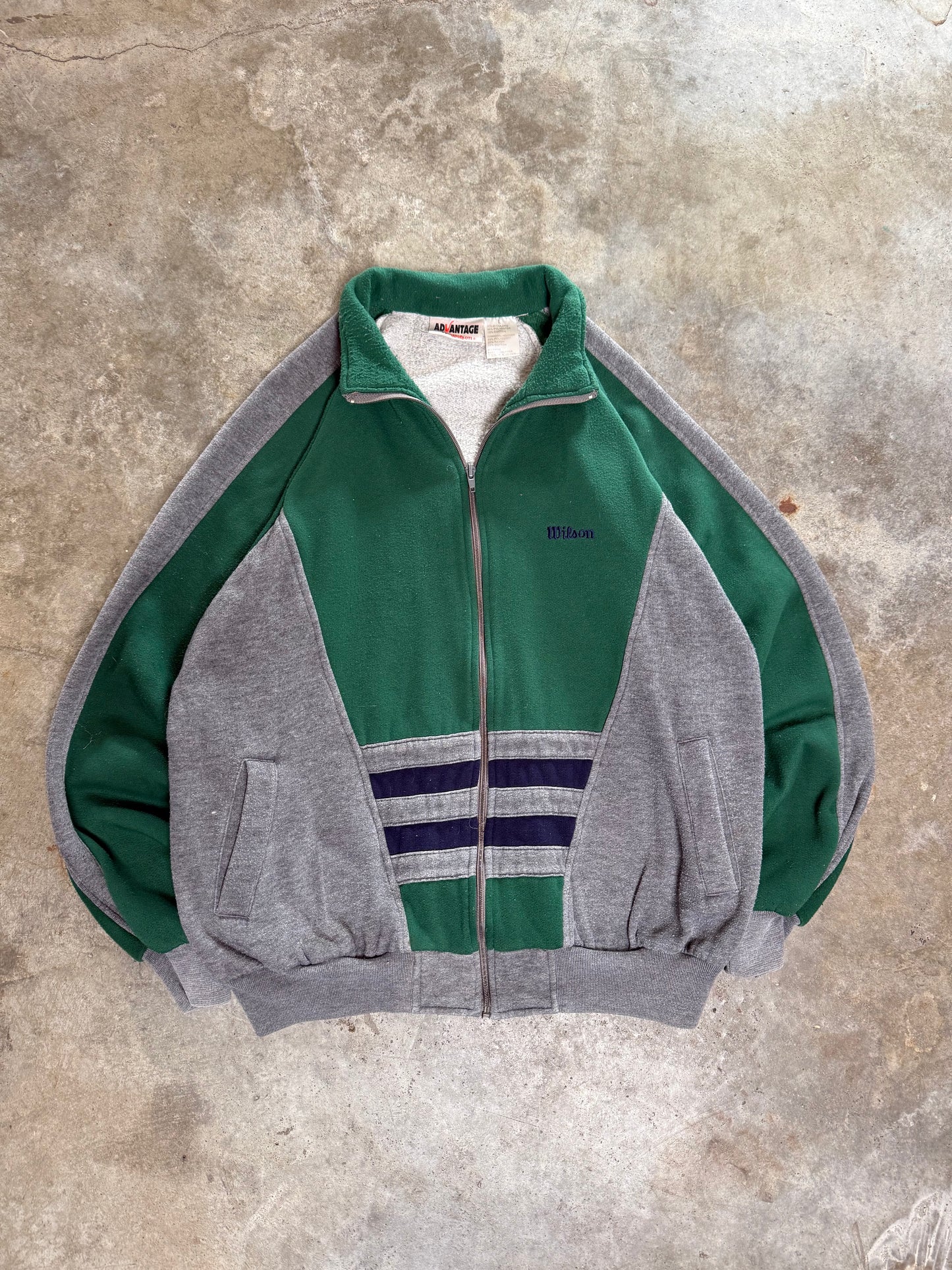 (L) Vintage Wilson Zip-Up