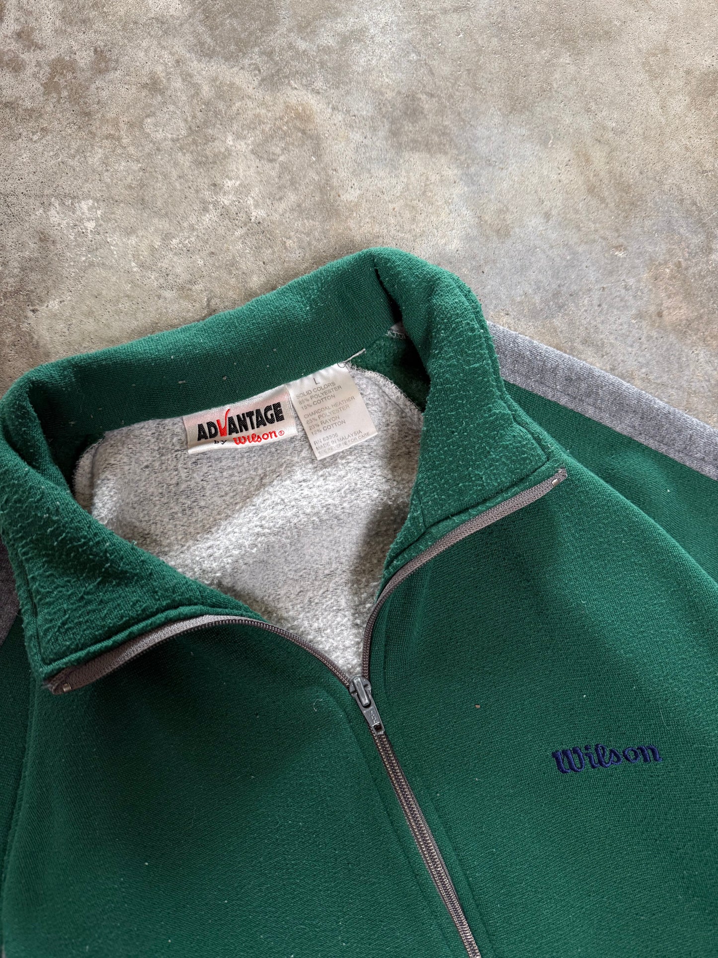 (L) Vintage Wilson Zip-Up