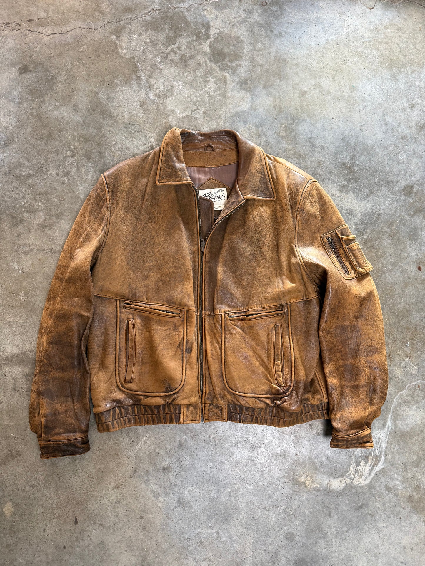 (XL) Vintage Berman's Leather Jacket