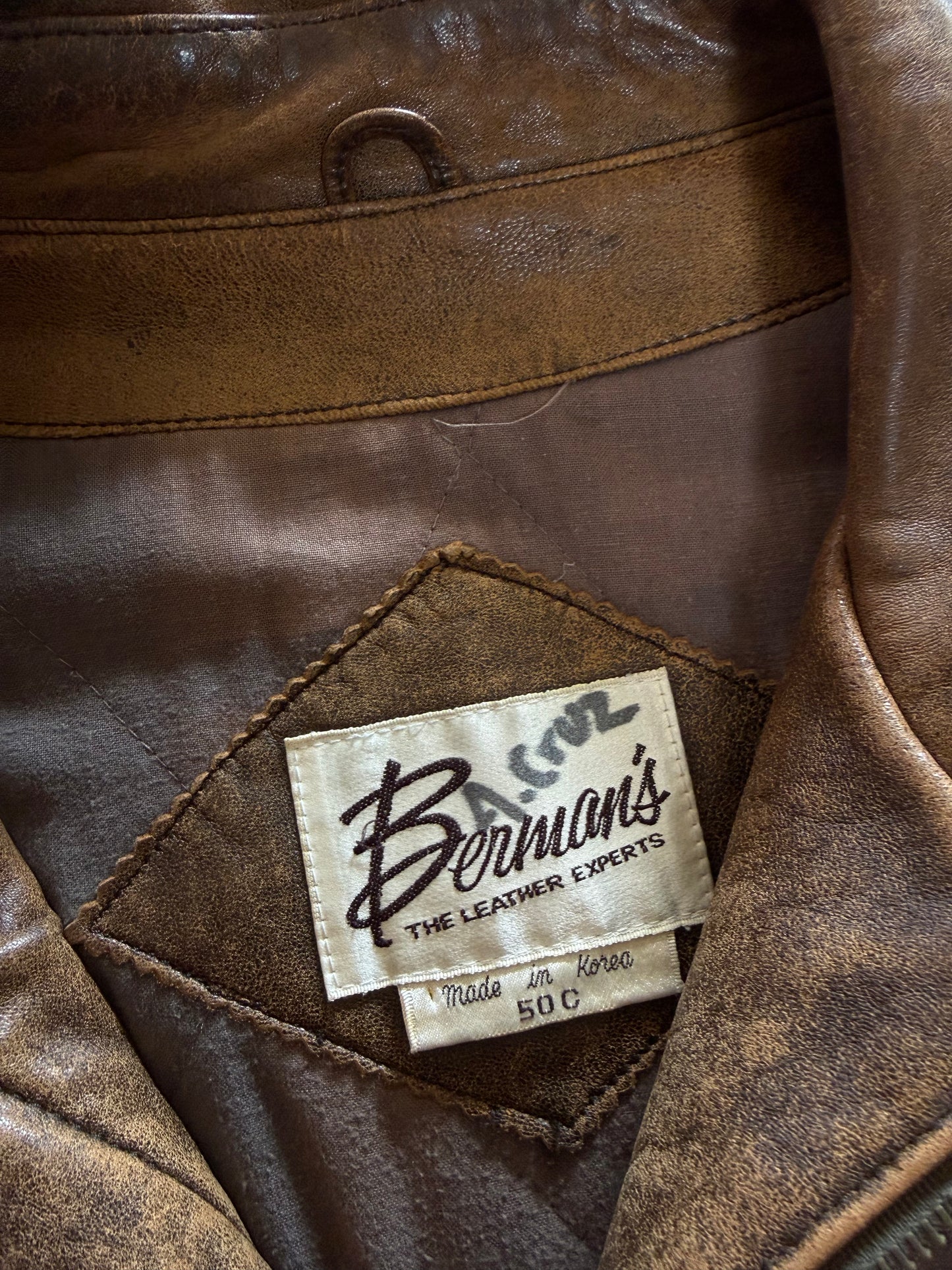 (XL) Vintage Berman's Leather Jacket