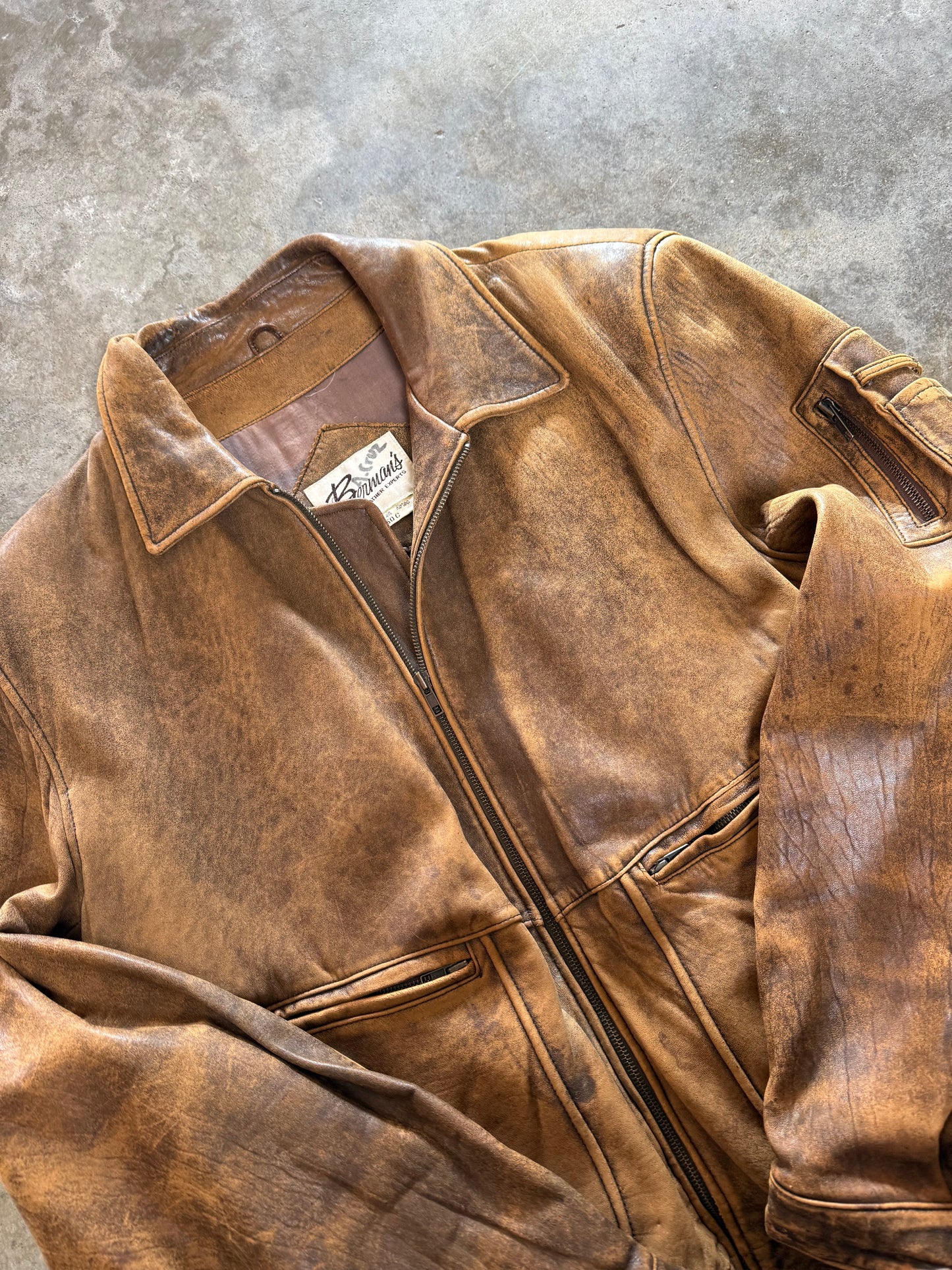 (XL) Vintage Berman's Leather Jacket