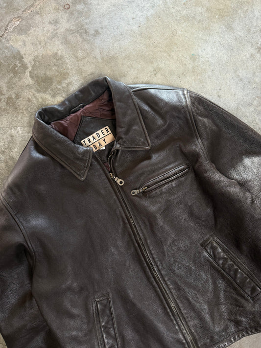 (L) Vintage Trader Bay Leather Jacket