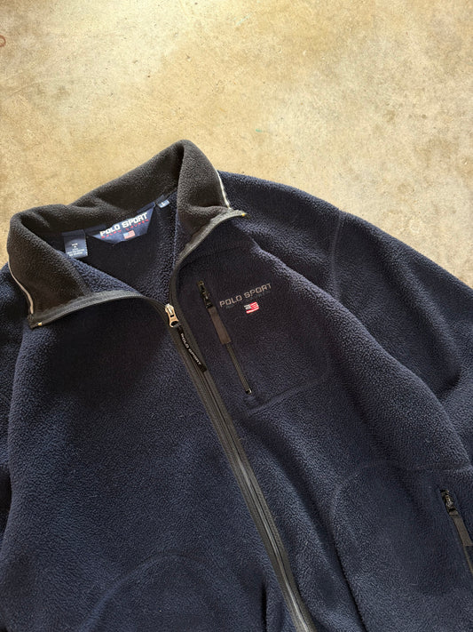 (L) Vintage Polo Sport Fleece Zip-Up