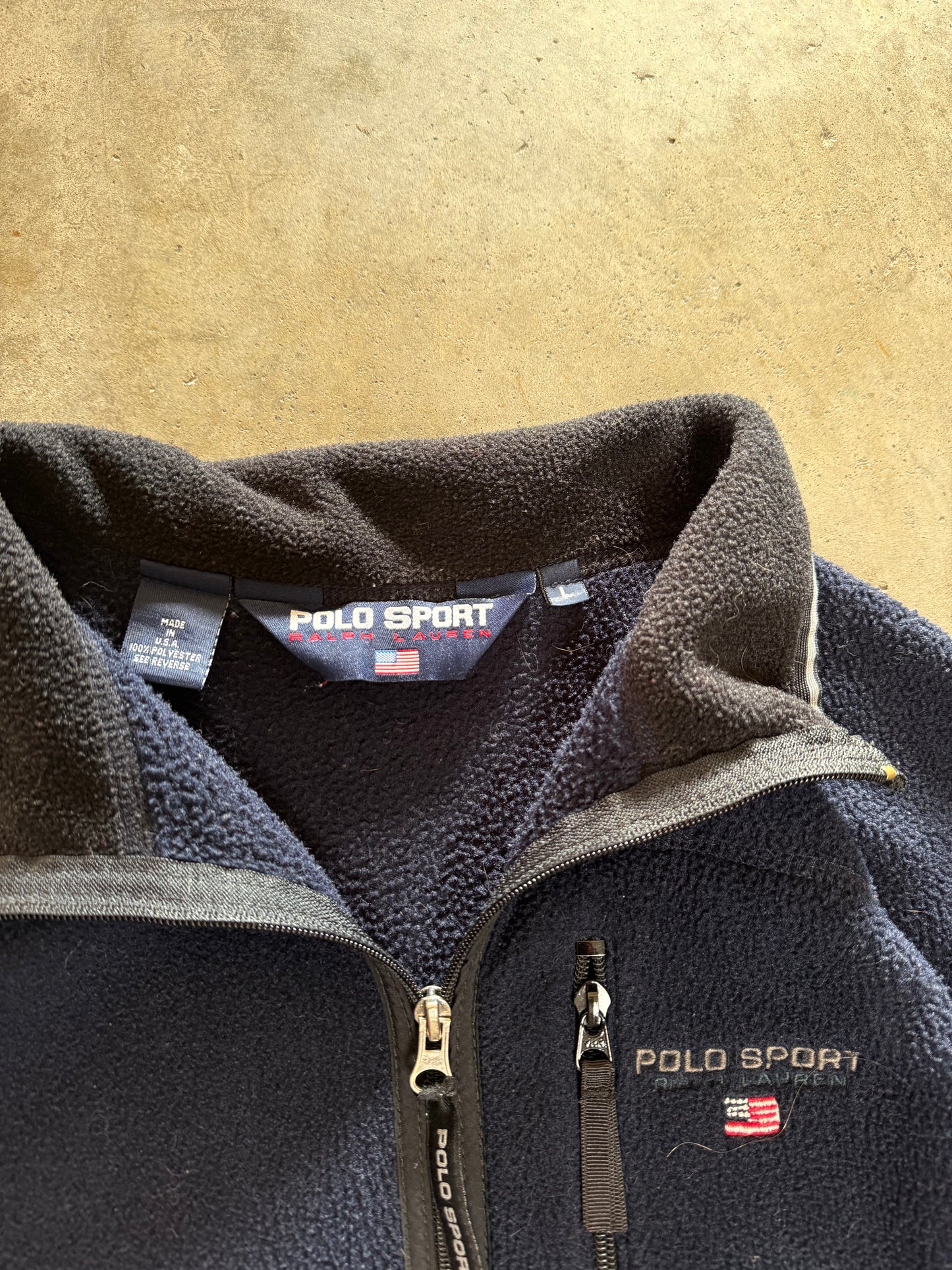 (L) Vintage Polo Sport Fleece Zip-Up
